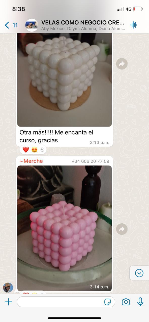 Chat de Whatsapp de Alumna de Velas 3